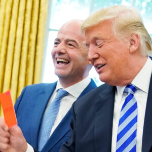 le president americain donald trump et gianni infantino president de la fifa le 28 aout 2018